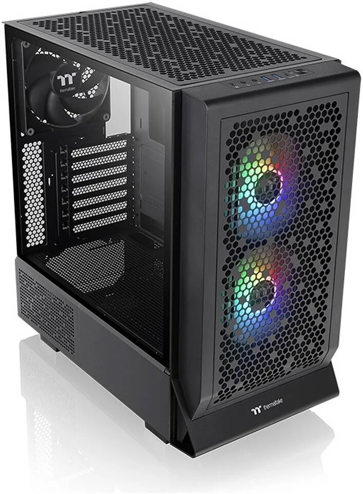 کیس مید تاور Thermaltake Ceres 330 TG ARGB، دارای 2 فن CT140 aRGB از پیش نصب شده و 1 فن CT140، پنل شیشه ای حرارت دیده 4 میلی متری، پشتیبانی از رادیاتور 360 میلی متری و 7 فن، فیلترهای قابل جابجایی، مشکی | CA-1Y2-00M1WN-01