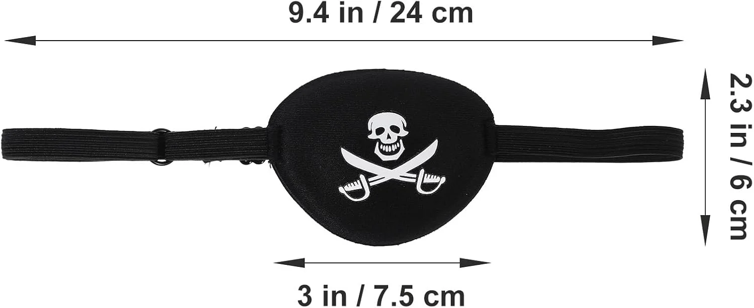 چشم بند دزد دریایی Ciieeo مشکی مناسب هالووین و مهمانی های دزدان دریایی