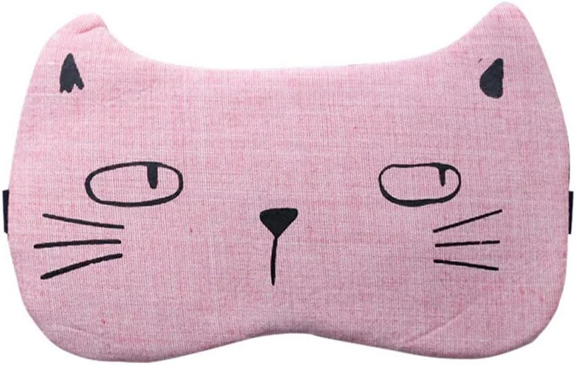 چشم بند خواب طرح گربه دوست داشتنی نرم مناسب سفر و محل کار به همراه کیسه یخ - صورتی