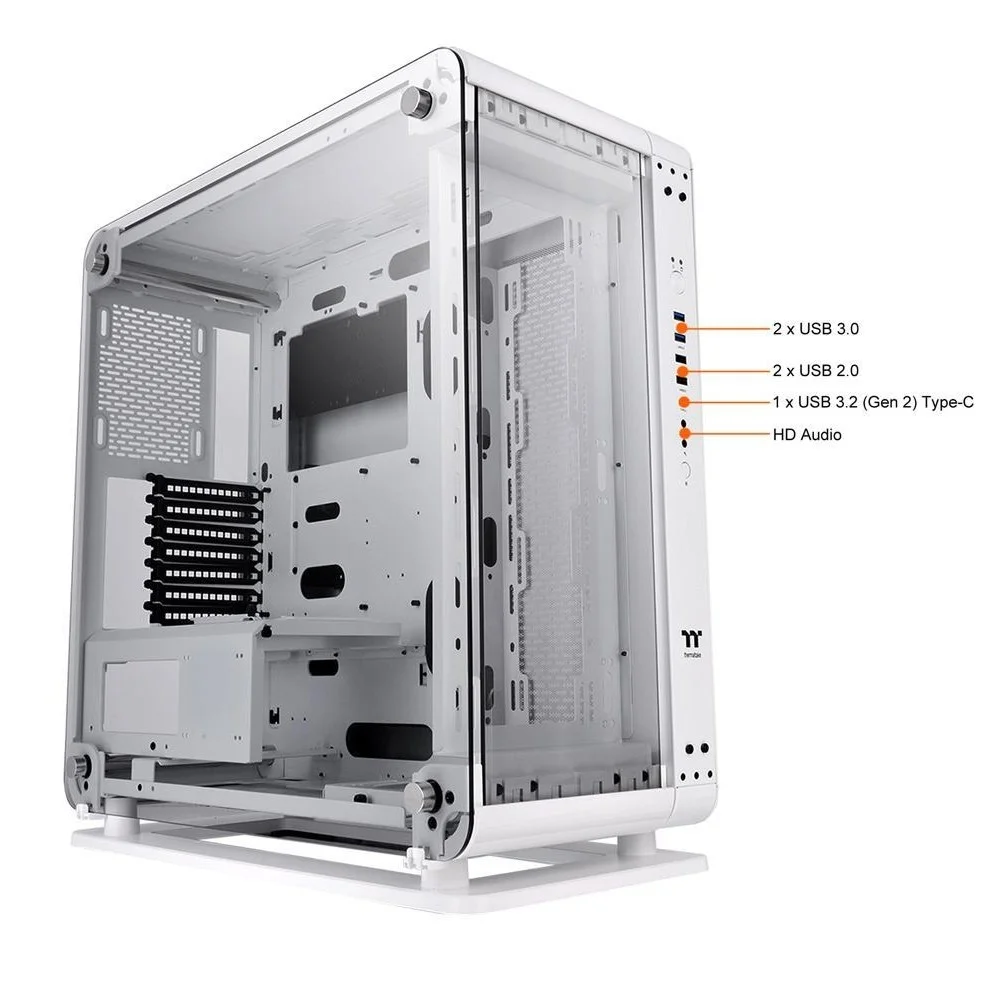 کیس مید تاور ATX شیشه حرارت دیده Thermaltake Core P6، جنس SPCC، دارای 7 اسلات توسعه، پشتیبانی از فن 140 میلی‌متری، پشتیبانی از رادیاتور 360 میلی‌متری، 4 جایگاه 3.5 اینچی / 8 جایگاه 2.5 اینچی، نسخه سفید برفی | CA-1V2-00M6WN-00