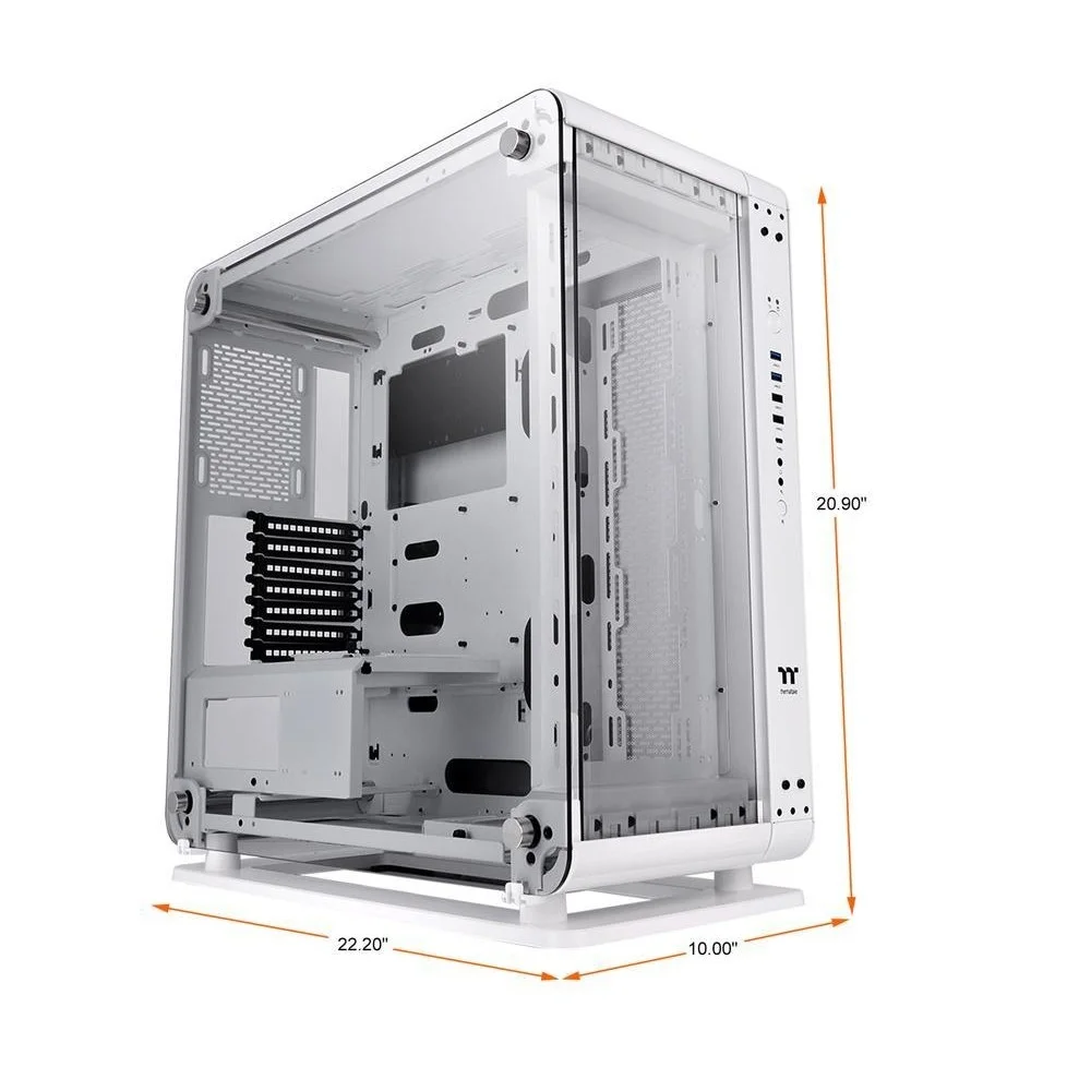 کیس مید تاور ATX شیشه حرارت دیده Thermaltake Core P6، جنس SPCC، دارای 7 اسلات توسعه، پشتیبانی از فن 140 میلی‌متری، پشتیبانی از رادیاتور 360 میلی‌متری، 4 جایگاه 3.5 اینچی / 8 جایگاه 2.5 اینچی، نسخه سفید برفی | CA-1V2-00M6WN-00