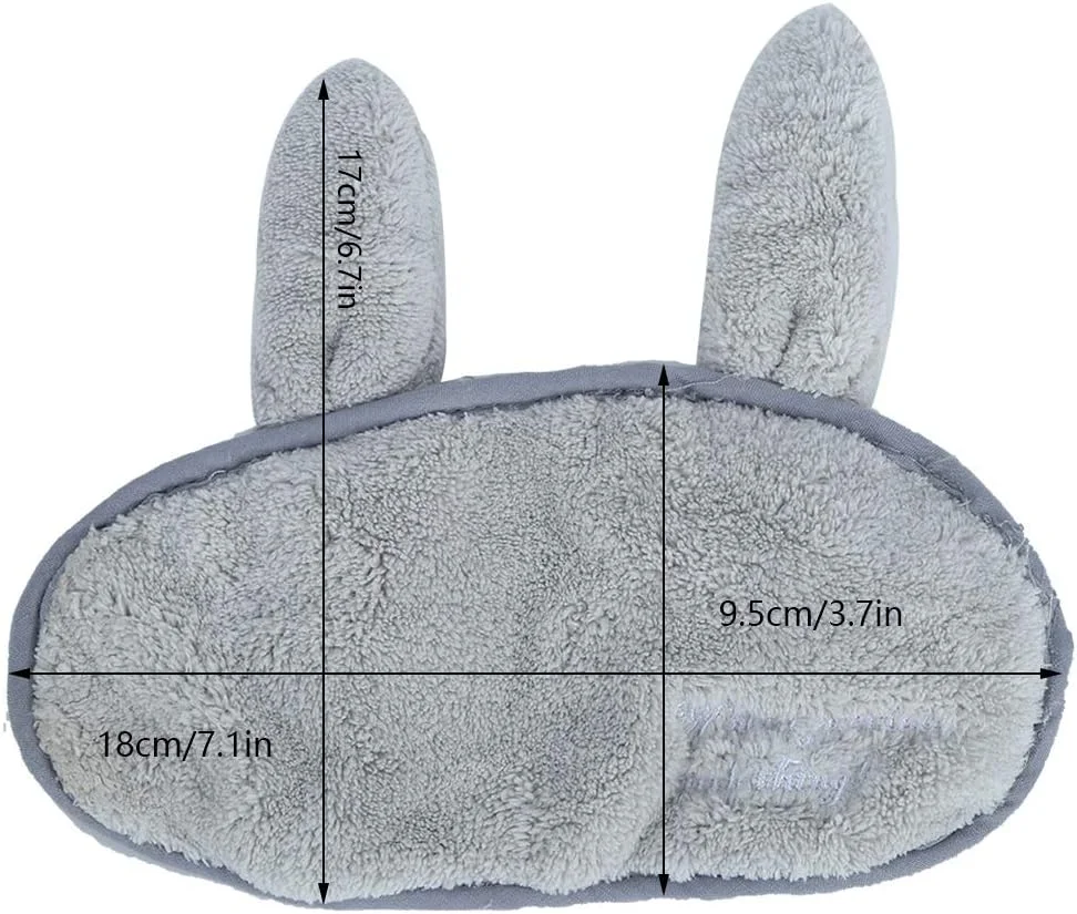 ماسک چشم مخملی مرجانی طرح خرگوش بامزه، 10 عدد پد چشم پشم مرجانی طرح خرگوش بامزه برای استراحت و خواب دختران و زنان - خاکستری