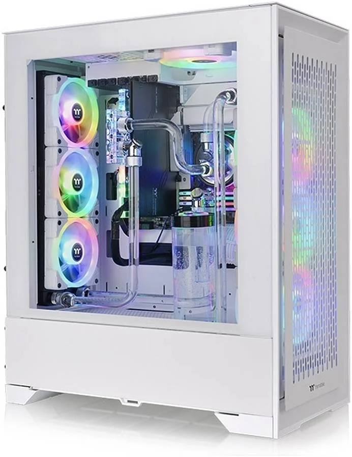کیس کامپیوتر Thermaltake CTE T500 Air Snow ATX Full Tower، پنل جانبی شیشه حرارت دیده و بازده حرارتی متمرکز، پشتیبانی از AIO تا 360 میلی متر، 3 فن 140 میلی متری از پیش نصب شده، USB-C/USB 3.0*2، سفید | CA-1X8-00F6WN-00