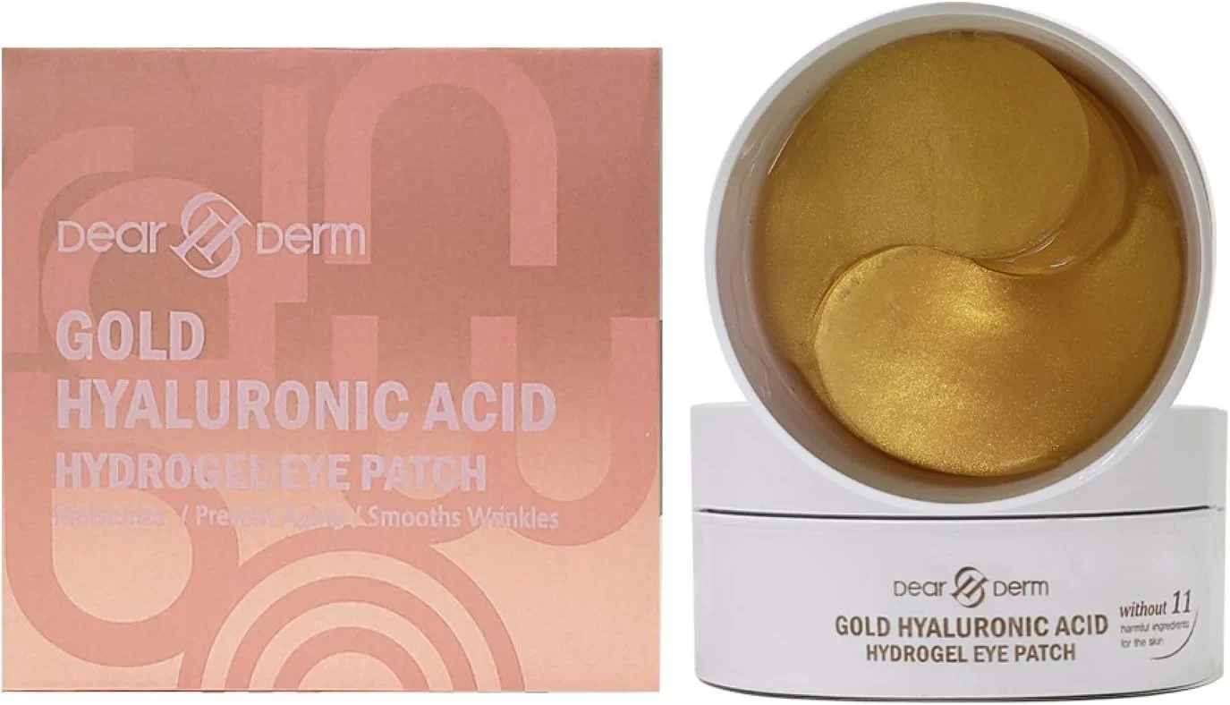 پچ دور چشم هیدروژلی اسید هیالورونیک و طلای Dearderm (۶۰ عدد)