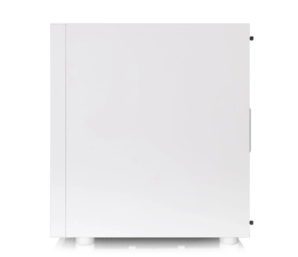 کیس مید تاور Thermaltake H200 TG Snow RGB ATX، پشتیبانی از مادربرد تا ATX، دارای 1 فن 120 میلی‌متری استاندارد از پیش نصب‌شده، و یک دکمه RGB که می‌تواند بین 19 حالت نورپردازی جابجا شود | CA-1M3-00M6WN-00