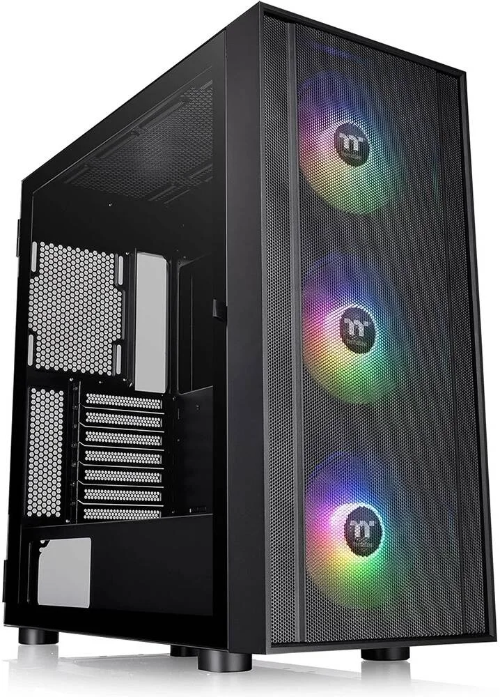 کیس مید تاور Thermaltake H570 TG ARGB E-ATX، دارای 3 فن 120 میلی‌متری ARGB Lite از پیش نصب‌شده، شیشه حرارت دیده 4 میلی‌متری، جنس SPCC، پشتیبانی از کارت گرافیک تا 375 میلی‌متر و رادیاتور 360 میلی‌متری، مشکی | CA-1T9-00M1WN-01