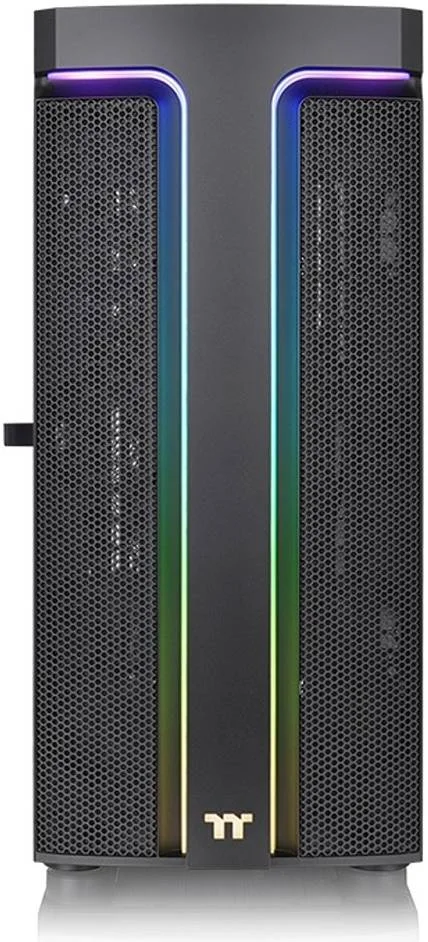 کیس کامپیوتر Thermaltake H590 TG ARGB Mid Tower، جنس SPCC + شیشه حرارت دیده، پشتیبانی از رادیاتور تا 360 میلی‌متر، پشتیبانی از 7 فن، فیلتراسیون گرد و غبار مغناطیسی، مشکی | CA-1X4-00M1WN-00