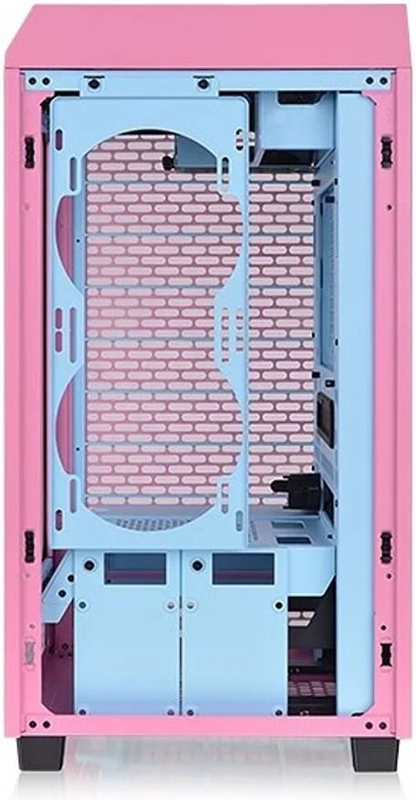 کیس کامپیوتر کوچک Thermaltake The Tower 200 Bubble Pink، جنس SPCC + شیشه حرارت دیده، پشتیبانی از رادیاتور تا 280 میلی متر، پشتیبانی از حداکثر 4 فن، فیلتر گرد و غبار قابل جابجایی، Bubble Pink | CA-1X9-00SAWN-00