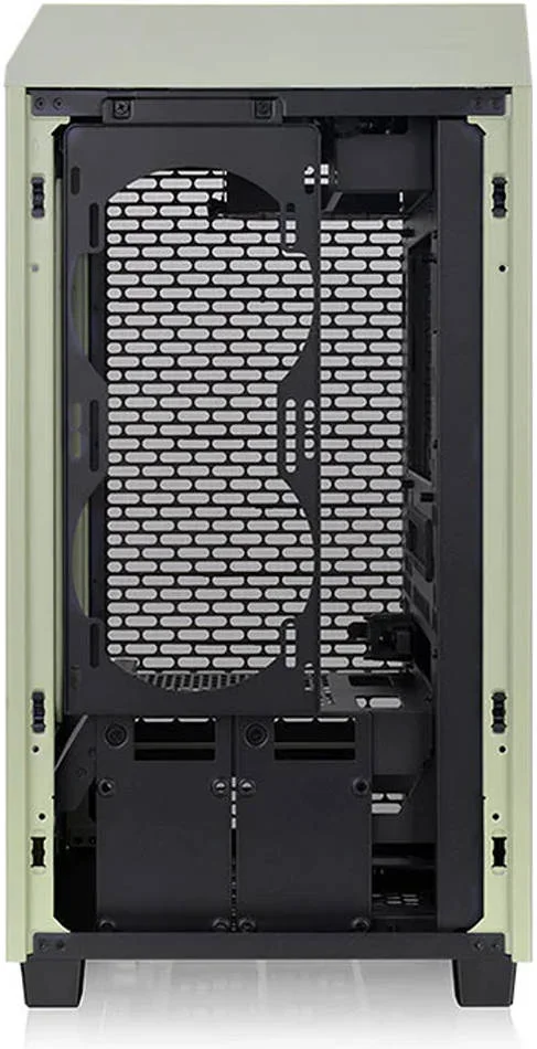 کیس کامپیوتر کوچک Thermaltake The Tower 200، رنگ سبز ماتچا، جنس SPCC + شیشه حرارت دیده، پشتیبانی از رادیاتور تا 280 میلی‌متر، پشتیبانی از حداکثر 4 فن، فیلتر گرد و غبار قابل جابجایی، سبز ماتچا | CA-1X9-00SEWN-00