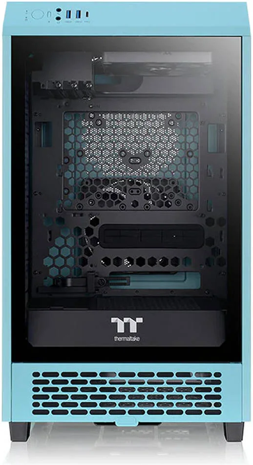 کیس کامپیوتر کوچک ترمالتیک The Tower 200 فیروزه ای، جنس SPCC + شیشه حرارت دیده، پشتیبانی از رادیاتور تا 280 میلی متر، پشتیبانی از حداکثر 4 فن، فیلتر گرد و غبار قابل جابجایی، فیروزه ای | CA-1X9-00SBWN-00 کیس کامپیوتر کوچک ترمالتیک The Tower 200 فیروزه ای، جنس SPCC + شیشه حرارت دیده، پشتیبانی از رادیاتور تا 280 میلی متر، پشتیبانی از حداکثر 4 فن، فیلتر گرد و غبار قابل جابجایی، فیروزه ای | CA-1X9-00SBWN-00