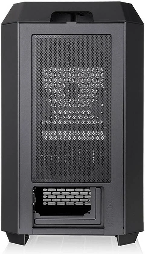 کیس مینی تاور Thermaltake The Tower 250، دارای 2 فن از پیش نصب شده CT120، پشتیبانی از رادیاتور تا 360 میلی‌متر و 8 فن، 3 پنل شیشه‌ای حرارت دیده 3 میلی‌متری، فیلترهای گرد و غبار، مشکی | CA-1Z9-00S1WN-00