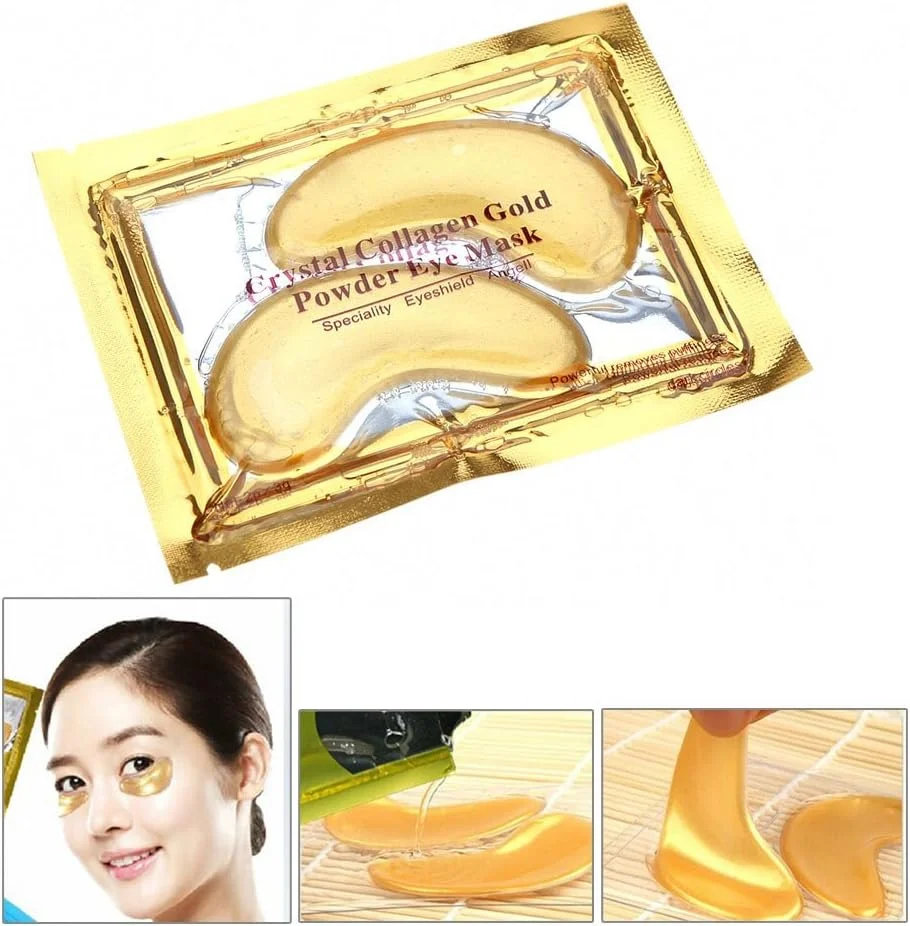 پچ ماسک چشم کلاژن ژلی پودر طلای 24K کریستالی آیچون بیوتی، ضد پیری، رفع سیاهی، تیرگی و پف، مراقبت از پوست، ضد چروک، مرطوب کننده (30 عدد)