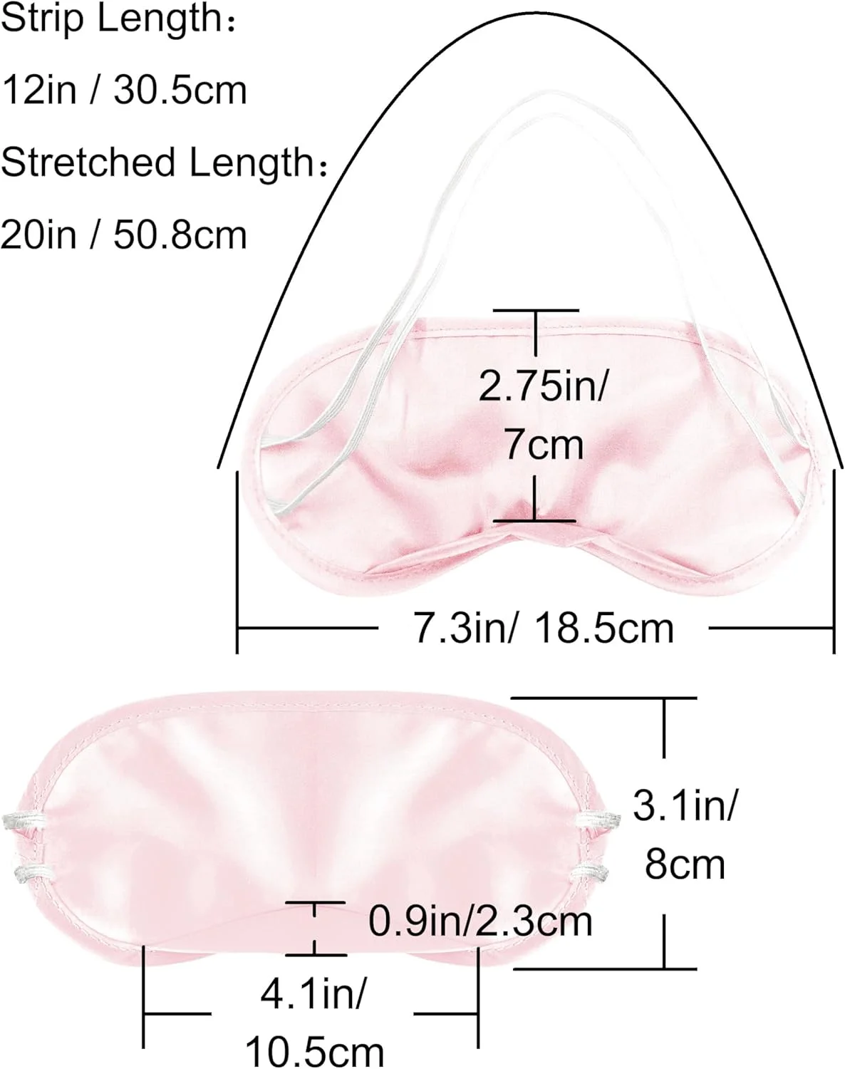 ماسک چشم خواب، پوشش چشم بند خواب با پد بینی و بند قابل تنظیم برای زنان، مردان و کودکان 4 لایه - مشکی (صورتی)