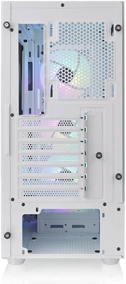 کیس کامپیوتر Thermaltake View 200 TG ARGB ATX Mid Tower، پنل جلویی شیشه حرارت دیده، 3 فن 120 میلی‌متری ARGB Lite از پیش نصب شده، پشتیبانی از رادیاتور تا 360 میلی‌متر، پورت‌های ورودی/خروجی کاربردی، سفید | CA-1X3-00M6WN-00