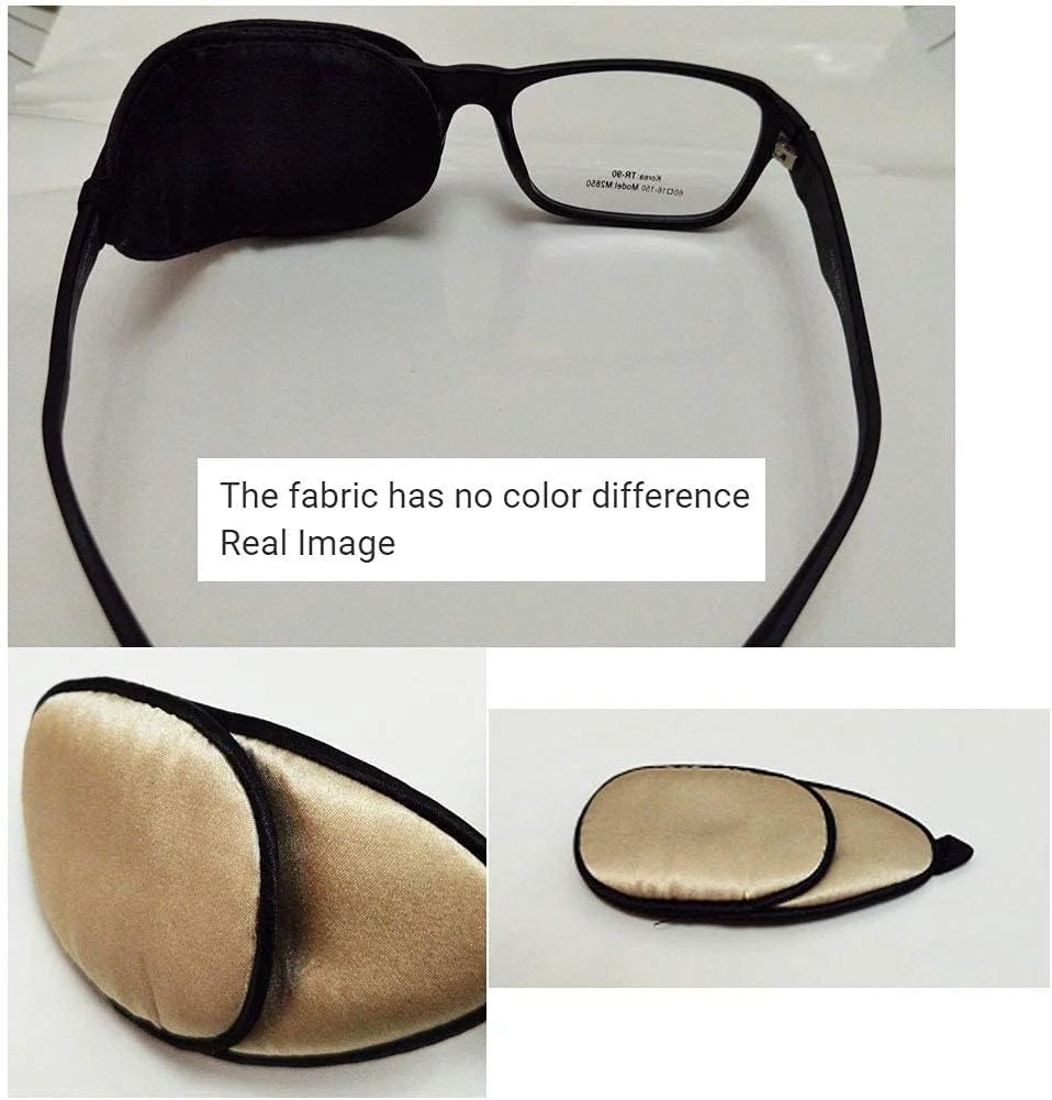 پوشش چشمی ابریشمی برای بهبود بینایی کودکان/بزرگسالان، پد چشم برای عینک، مناسب برای درمان تنبلی چشم و استرابیسم