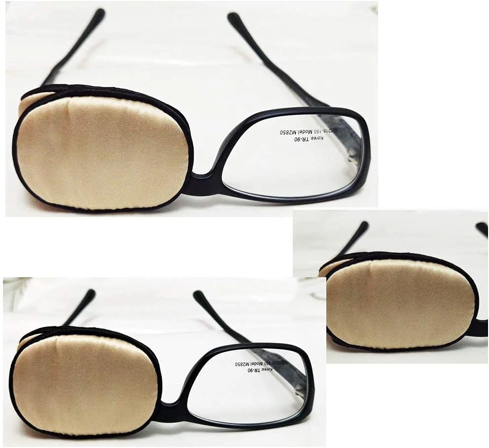 پوشش چشمی ابریشمی برای بهبود بینایی کودکان/بزرگسالان، پد چشم برای عینک، مناسب برای درمان تنبلی چشم و استرابیسم
