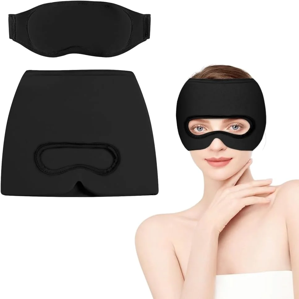 ماسک میگرن 3 در 1، ماسک خنک کننده میگرن با ماسک چشم قابل جابجایی، ماسک خنک کننده سردرد کشسان، کلاه تسکین میگرن قابل استفاده مجدد برای تسکین استرس و سردرد