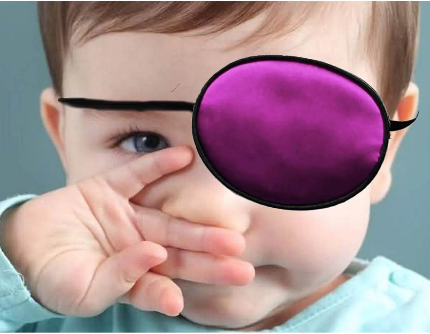 چشم بند ابریشمی الاستیک، آمبلیوپی استرابیسم بدون نشتی، چشم بند تنبلی چشم قابل تنظیم، نرم و راحت، چشم بند بهبود بینایی برای کودکان، 2 عدد (مشکی و صورتی)