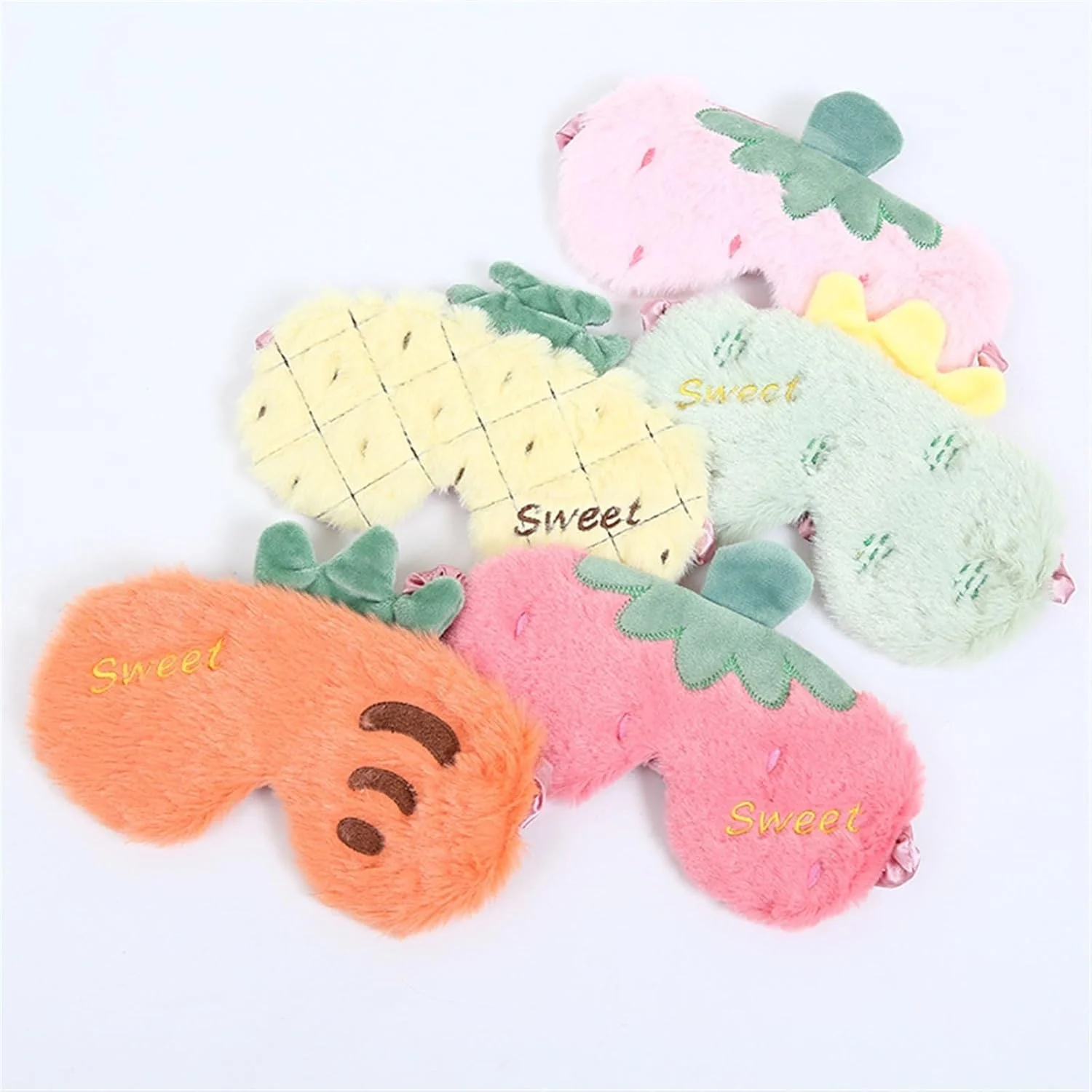 چشم بند خواب وانام طرح کارتونی میوه ای، پلاس پولیشی نرم و لطیف، مناسب برای استراحت، مسافرت، منزل و هدیه (رنگ: کاکتوس)