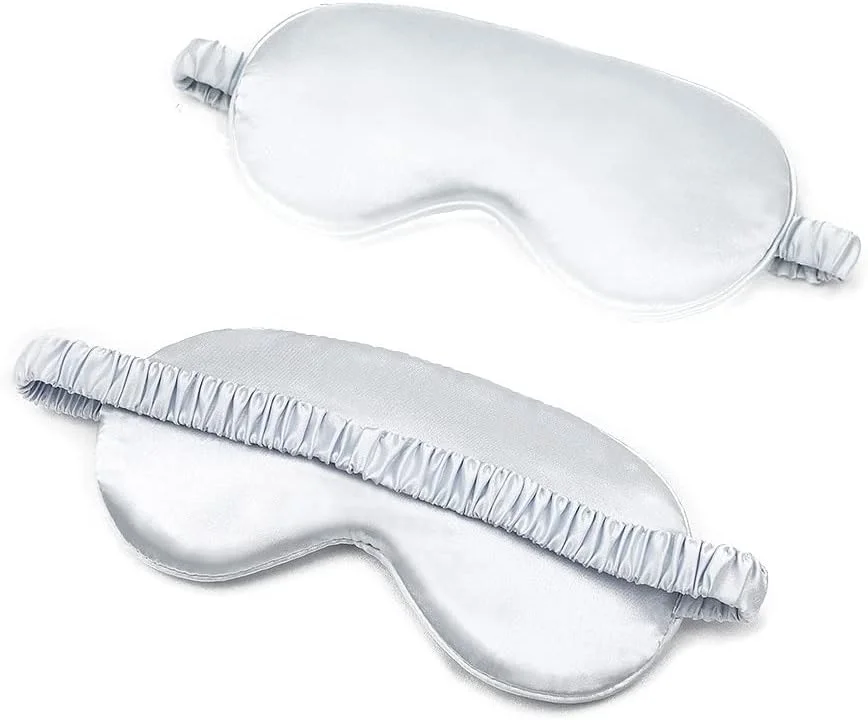چشم بند ابریشم توت AUGEN، ماسک خواب فوق العاده نرم و پوشش چشم (15، نقره ای، بسته 1 عددی)