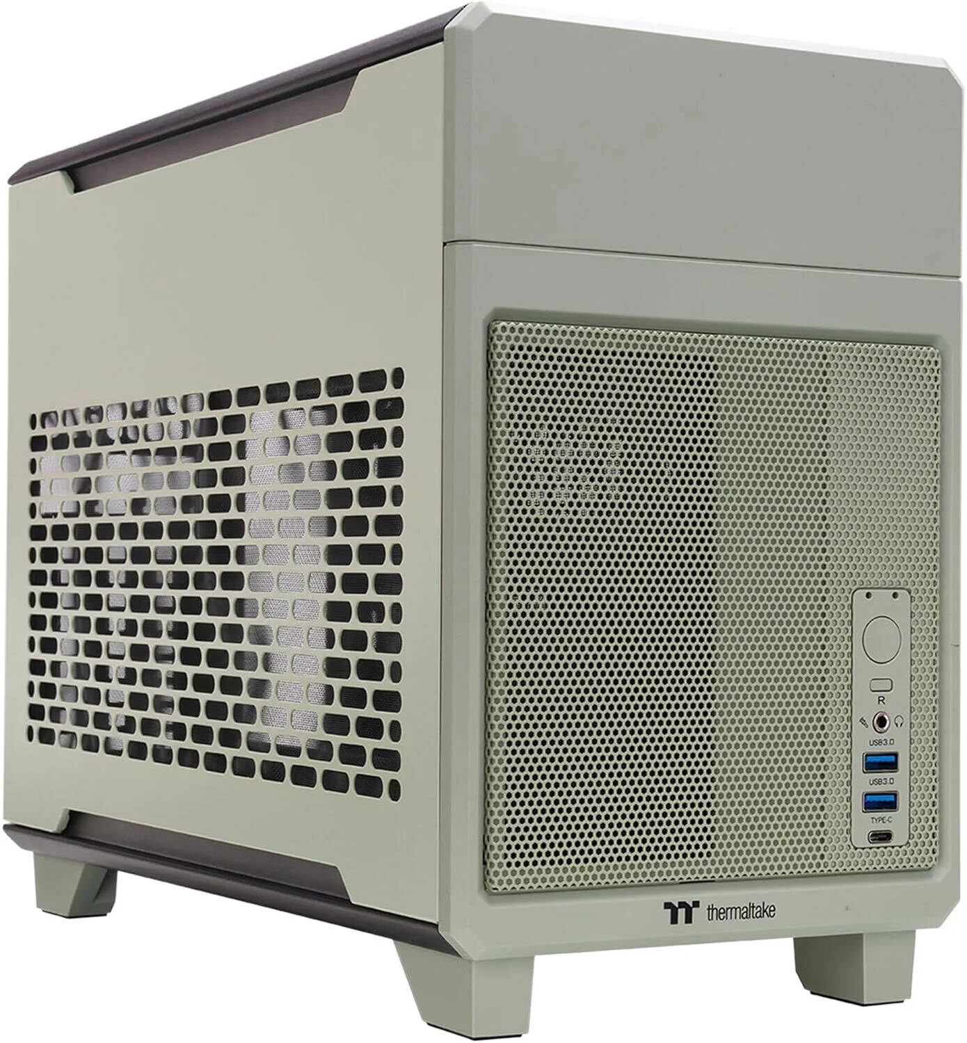 کیس کامپیوتر ترمالتیک TR100 Mini-ITX، پشتیبانی از دو فن 120mm / 140mm در بالا، کارت گرافیک 360mm و خنک کننده مایع AIO 280mm، فیلترهای گرد و غبار قابل جابجایی، پنل های بدون نیاز به ابزار، سبز ماتچا | CA-11A-00SENN-00 کیس کامپیوتر ترمالتیک TR100 Mini-ITX، پشتیبانی از دو فن 120mm / 140mm در بالا، کارت گرافیک 360mm و خنک کننده مایع AIO 280mm، فیلترهای گرد و غبار قابل جابجایی، پنل های بدون نیاز به ابزار، سبز ماتچا | CA-11A-00SENN-00