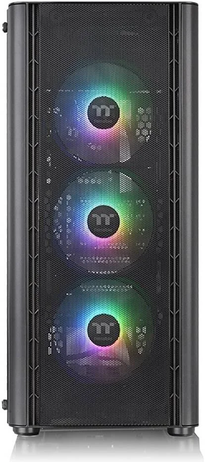 کیس مید تاور Thermaltake V250 TG ARGB Air، دارای 4 فن 120 میلی‌متری از پیش نصب‌شده، پشتیبانی از رادیاتور تا 360 میلی‌متر و 6 فن، پنل شیشه‌ای حرارت دیده 4 میلی‌متری، جنس SPCC، مشکی | CA-1Q5-00M1WN-03