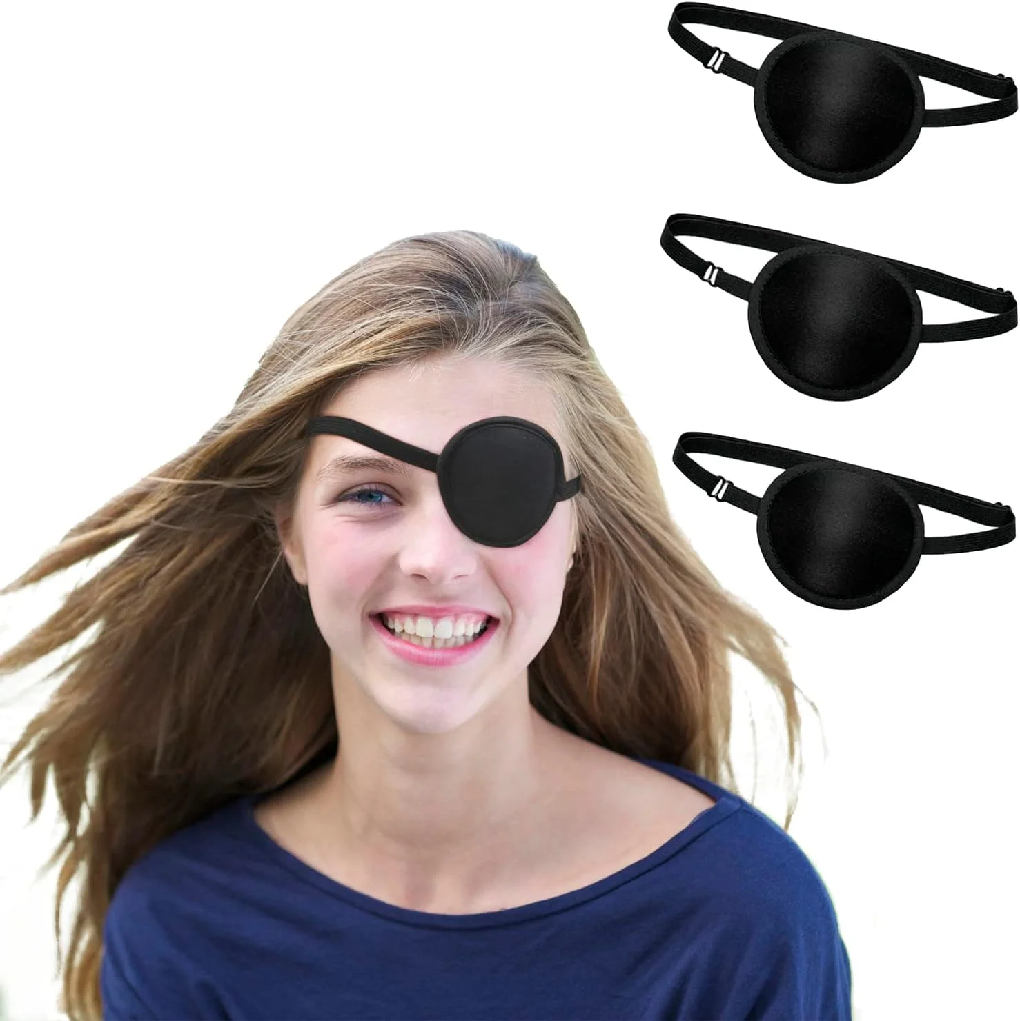 ۳ عدد چشم بند طبی قابل تنظیم برای بزرگسالان، مناسب برای درمان تنبلی چشم، چشم چپ و راست، لباس مبدل