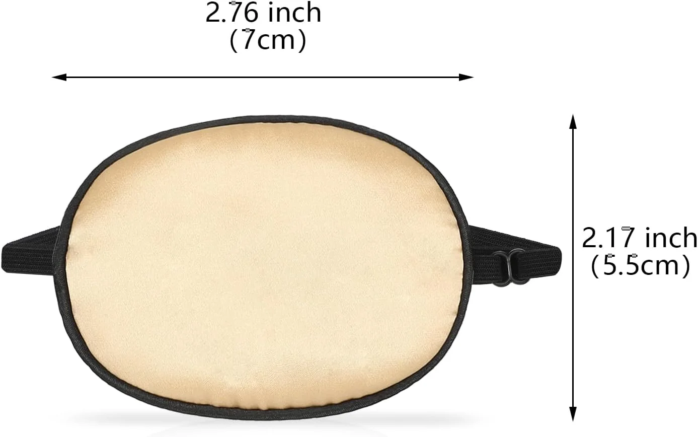 چشم بند ابریشمی Skylety، 3 عدد، چشم بند تنبلی چشم الاستیک، چشم بند تک قابل تنظیم بزرگسالان با بند الاستیک، مشکی، شامپاینی، هلویی