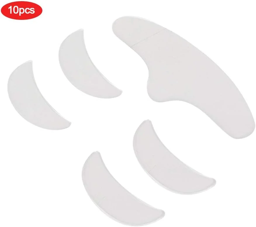 پد سیلیکونی ضد چروک اویای پوست، 5 عددی | اشکال مختلف قابل شستشو و استفاده مجدد برای پیشانی، چشم و صورت، ضد پیری برای جلوگیری و رفع چین و چروک، خطوط ریز و لیفت پوست