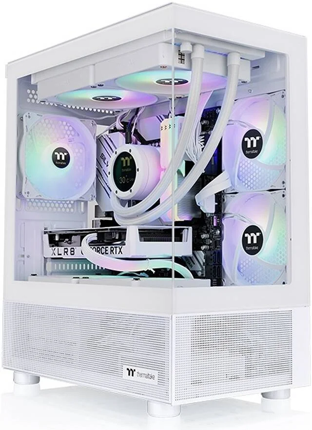 کیس کامپیوتر Thermaltake View 170 TG ARGB Snow M-ATX Mid Tower، شیشه حرارت دیده 3 میلی‌متری x 2، پشتیبانی از رادیاتور تا 280 میلی‌متر، 3 فن ARGB 120 میلی‌متری از پیش نصب شده، USB 3.0 x 2، HD Audio x 1، سفید | CA-1Z4-00M6WN-00