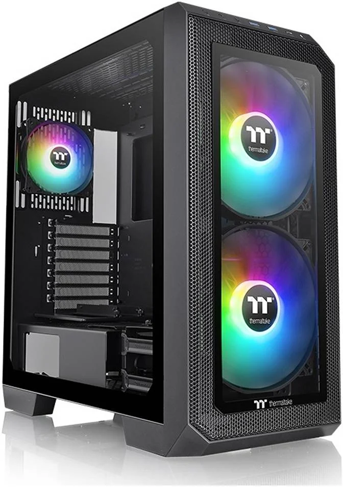 کیس کامپیوتر Thermaltake View 300 MX TG ARGB E-ATX Mid Tower، پنل جلویی شیشه حرارت دیده و مشبک قابل تعویض، پشتیبانی از رادیاتور دوگانه 360 میلیمتری، 2 فن 200 میلیمتری ARGB در جلو و 1 فن 120 میلیمتری ARGB در عقب، مشکی | CA-1P6-00M1WN-00 کیس کامپیوتر Thermaltake View 300 MX TG ARGB E-ATX Mid Tower، پنل جلویی شیشه حرارت دیده و مشبک قابل تعویض، پشتیبانی از رادیاتور دوگانه 360 میلیمتری، 2 فن 200 میلیمتری ARGB در جلو و 1 فن 120 میلیمتری ARGB در عقب، مشکی | CA-1P6-00M1WN-00