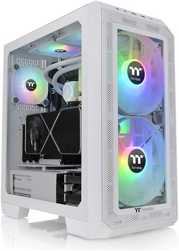 کیس کامپیوتر Thermaltake View 300 MX TG ARGB E-ATX Mid Tower، پنل جلویی شیشه حرارت دیده و مشبک قابل تعویض، پشتیبانی از رادیاتور دوگانه 360 میلی متری، 2 فن 200 میلی متری ARGB در جلو و 1 فن 120 میلی متری ARGB در عقب، سفید | CA-1P6-00M6WN-00 کیس کامپیوتر Thermaltake View 300 MX TG ARGB E-ATX Mid Tower، پنل جلویی شیشه حرارت دیده و مشبک قابل تعویض، پشتیبانی از رادیاتور دوگانه 360 میلی متری، 2 فن 200 میلی متری ARGB در جلو و 1 فن 120 میلی متری ARGB در عقب، سفید | CA-1P6-00M6WN-00