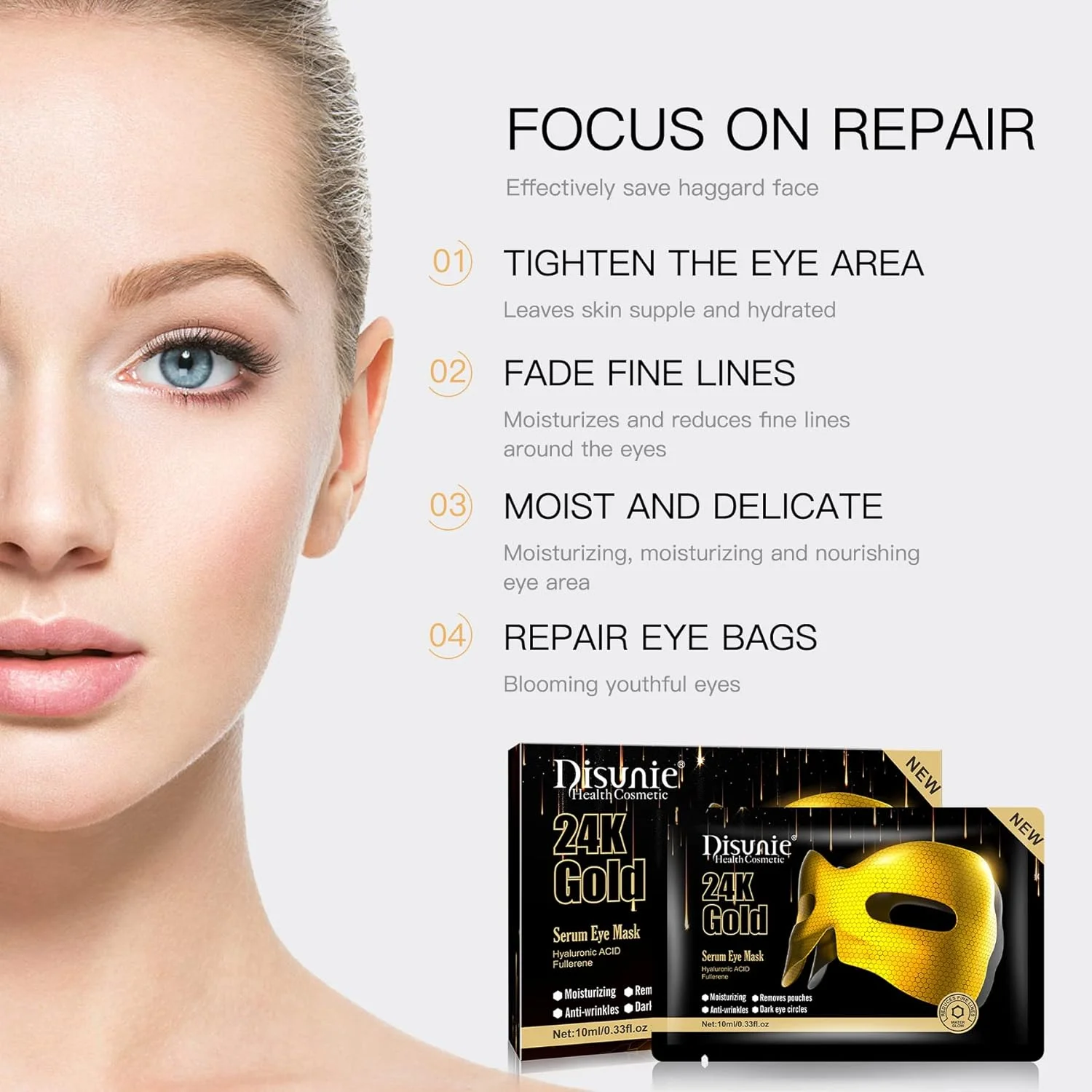 ماسک دور چشم سرم طلای 24 عیار 8 عددی ماسک دور چشم سرم طلای 24 عیار 8 عددی