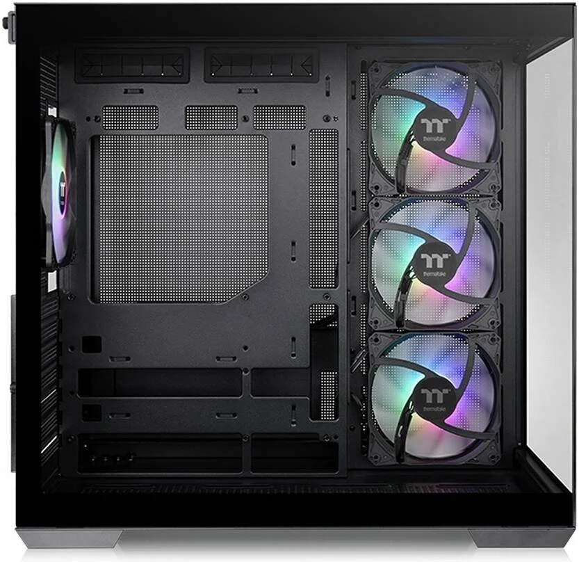 کیس کامپیوتر مید تاور Thermaltake View 380 TG ARGB، دارای 4 فن 120 میلی‌متری ARGB Lite از پیش نصب شده، پشتیبانی از رادیاتور تا 360 میلی‌متر و 10 فن، USB-C x1، USB 3.0 x2، HD Audio x1، مشکی | CA-1Z2-00M1WN-00