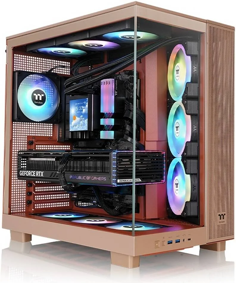 کیس کامپیوتر Thermaltake View 380 XL TG ARGB Mid Tower، دارای 4 فن 120 میلیمتری aRGB Lite از پیش نصب شده، پشتیبانی از رادیاتور تا 360 میلیمتر و 10 فن، USB Type-C x1، USB 3.0 x2، HD Audio، رنگ Gravel Sand | CA-11E-00MGWN-00 کیس کامپیوتر Thermaltake View 380 XL TG ARGB Mid Tower، دارای 4 فن 120 میلیمتری aRGB Lite از پیش نصب شده، پشتیبانی از رادیاتور تا 360 میلیمتر و 10 فن، USB Type-C x1، USB 3.0 x2، HD Audio، رنگ Gravel Sand | CA-11E-00MGWN-00