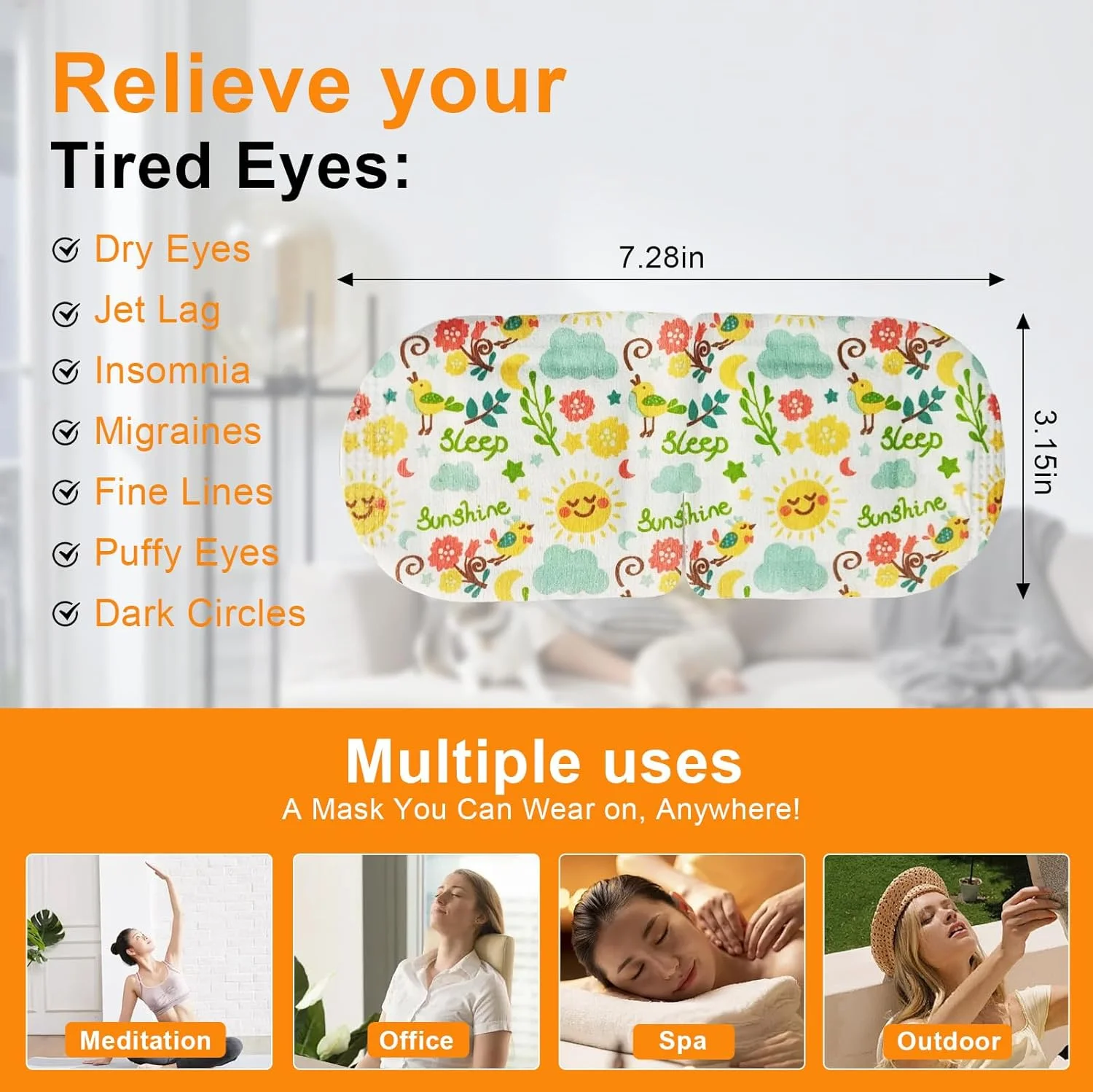 ۱۰ بسته ماسک چشم بخار، ماسک چشم گرم شونده یکبار مصرف، تسکین سریع خستگی چشم، مناسب برای چشم های پف کرده، خواب، ملزومات سفر و هدایای آرامش بخش زنانه، بدون بو