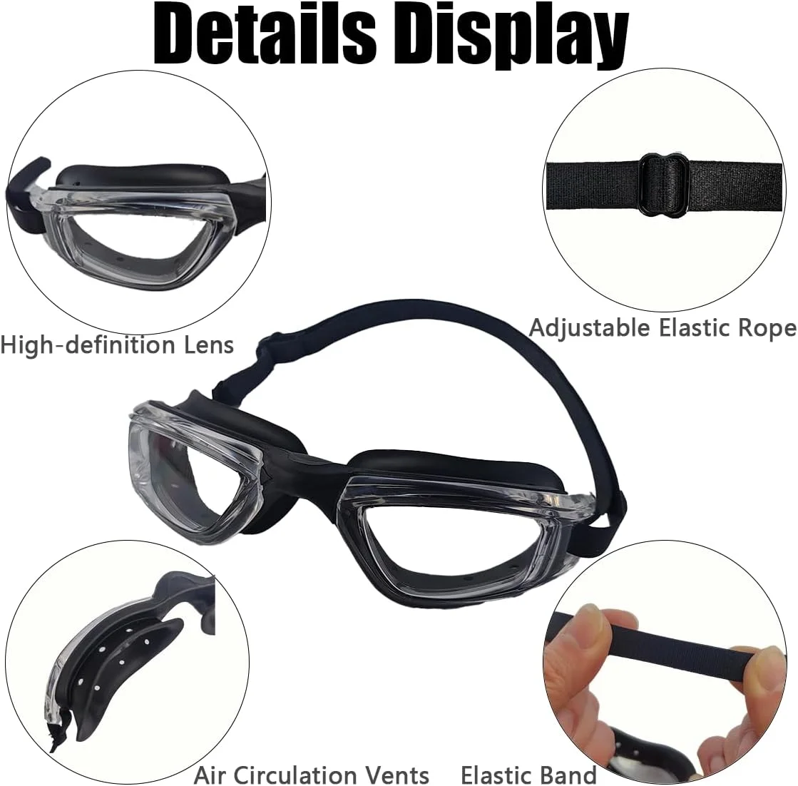 یک عدد عینک تسکین خشکی چشم با طراحی محفظه مرطوب کننده و سوراخ های گردش هوا