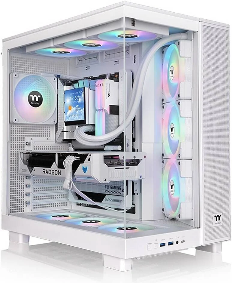 کیس کامپیوتر Thermaltake View 380 XL TG ARGB Mid Tower، دارای 4 فن 120 میلیمتری aRGB Lite از پیش نصب شده، پشتیبانی از رادیاتور تا 360 میلیمتر و 10 فن، USB Type-C x1، USB 3.0 x2، HD Audio، سفید | CA-11E-00M6WN-00 کیس کامپیوتر Thermaltake View 380 XL TG ARGB Mid Tower، دارای 4 فن 120 میلیمتری aRGB Lite از پیش نصب شده، پشتیبانی از رادیاتور تا 360 میلیمتر و 10 فن، USB Type-C x1، USB 3.0 x2، HD Audio، سفید | CA-11E-00M6WN-00