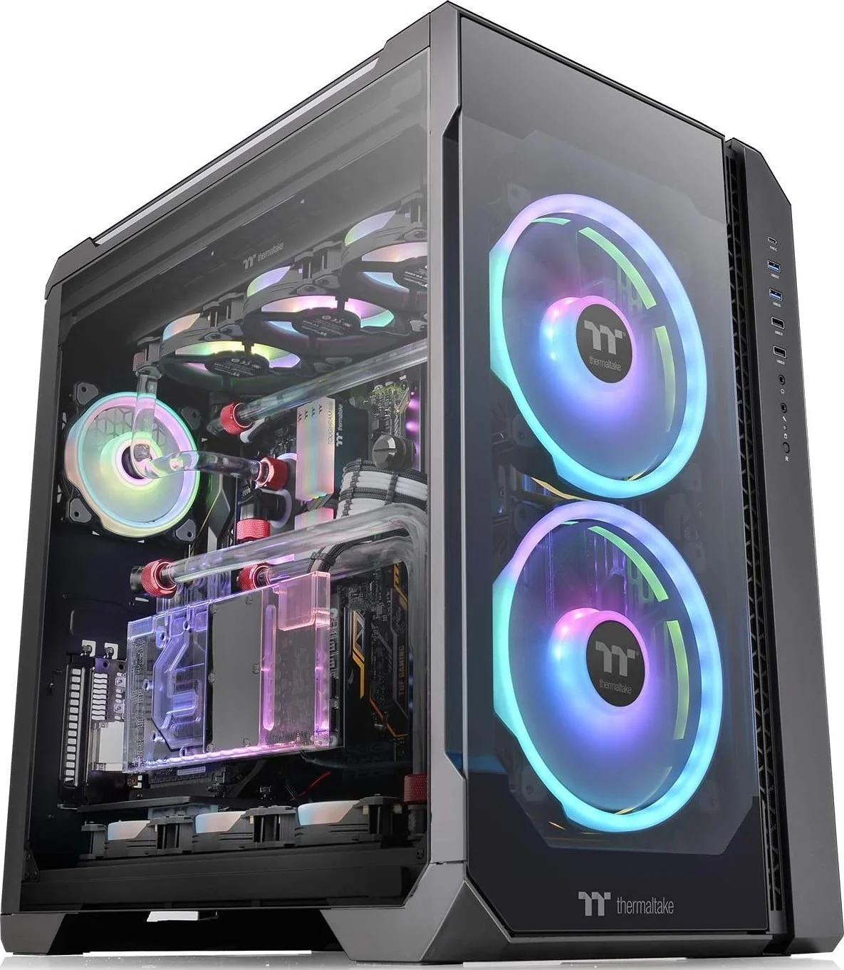 کیس کامپیوتر Thermaltake View 51 با نورپردازی ARGB و قابلیت همگامسازی با مادربرد، مناسب مادربردهای E-ATX، فول تاور، دارای دو فن 200 میلیمتری ARGB با قابلیت همگامسازی 5 ولت با مادربرد + یک فن 120 میلیمتری ARGB 5 ولت، مشکی | CA-1Q6-00M1WN-00 کیس کامپیوتر Thermaltake View 51 با نورپردازی ARGB و قابلیت همگامسازی با مادربرد، مناسب مادربردهای E-ATX، فول تاور، دارای دو فن 200 میلیمتری ARGB با قابلیت همگامسازی 5 ولت با مادربرد + یک فن 120 میلیمتری ARGB 5 ولت، مشکی | CA-1Q6-00M1WN-00