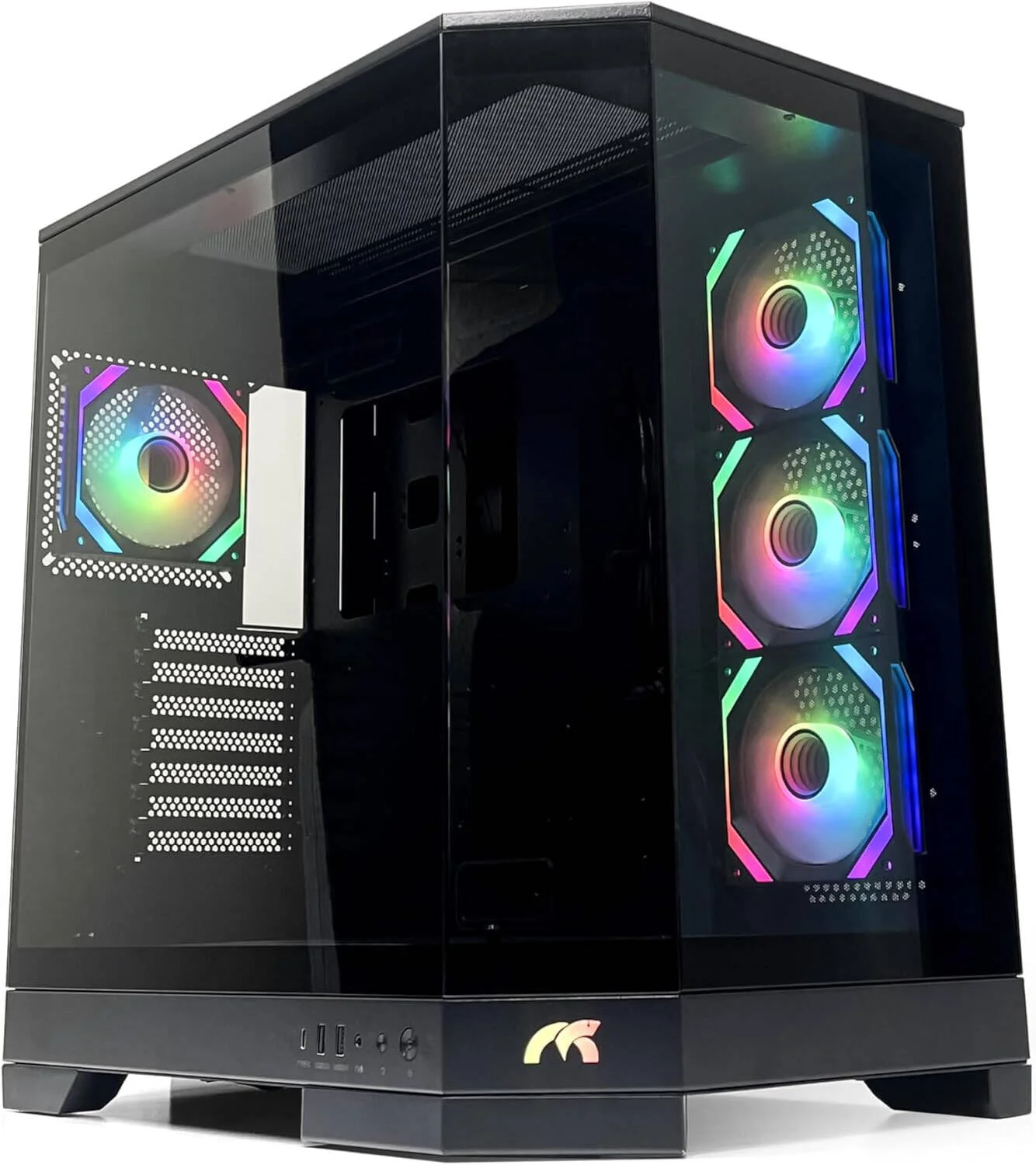 کیس Tortox Prism ATX Full Tower، دارای 7 فن 120mm ARGB PWM از پیش نصب شده، پشتیبانی از رادیاتور تا 360mm و 10 فن، پنل شیشه ای حرارت دیده سه گانه، اتصال O-Screw Snap Joint، جنس SPCC، مشکی | PRISMB کیس Tortox Prism ATX Full Tower، دارای 7 فن 120mm ARGB PWM از پیش نصب شده، پشتیبانی از رادیاتور تا 360mm و 10 فن، پنل شیشه ای حرارت دیده سه گانه، اتصال O-Screw Snap Joint، جنس SPCC، مشکی | PRISMB