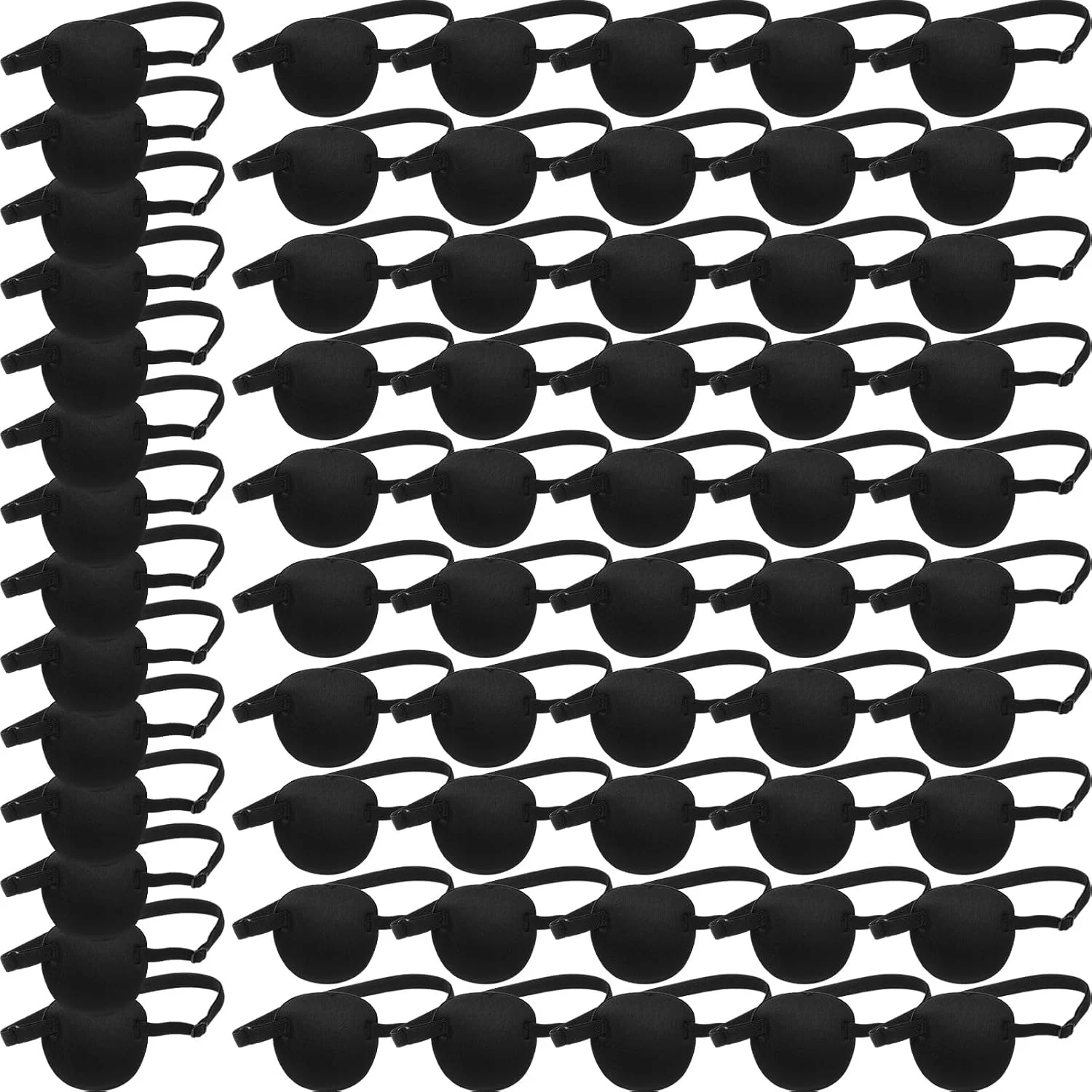 54 عدد پد چشم سه بعدی نوانچو، پدهای چشم تک چشمی قابل تنظیم و راحت برای کودکان و بزرگسالان (مشکی)