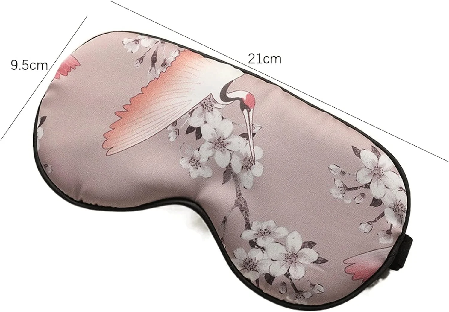 ماسک چشم ابریشمی برای خواب، پوشش ماسک چشم برای چاپ، چشم بند طرح درنا، ماسک خواب شبانه قابل حمل، نرم و آرامش بخش