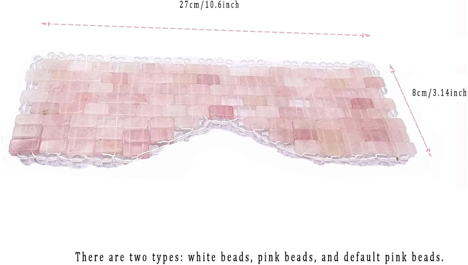 ماسک چشم یشم، کمپرس یخ و کمپرس گرم، کمک به خواب، تسکین خستگی چشم، شش ماده برای رفع نیازهای مختلف (بلند) (کوارتز صورتی)