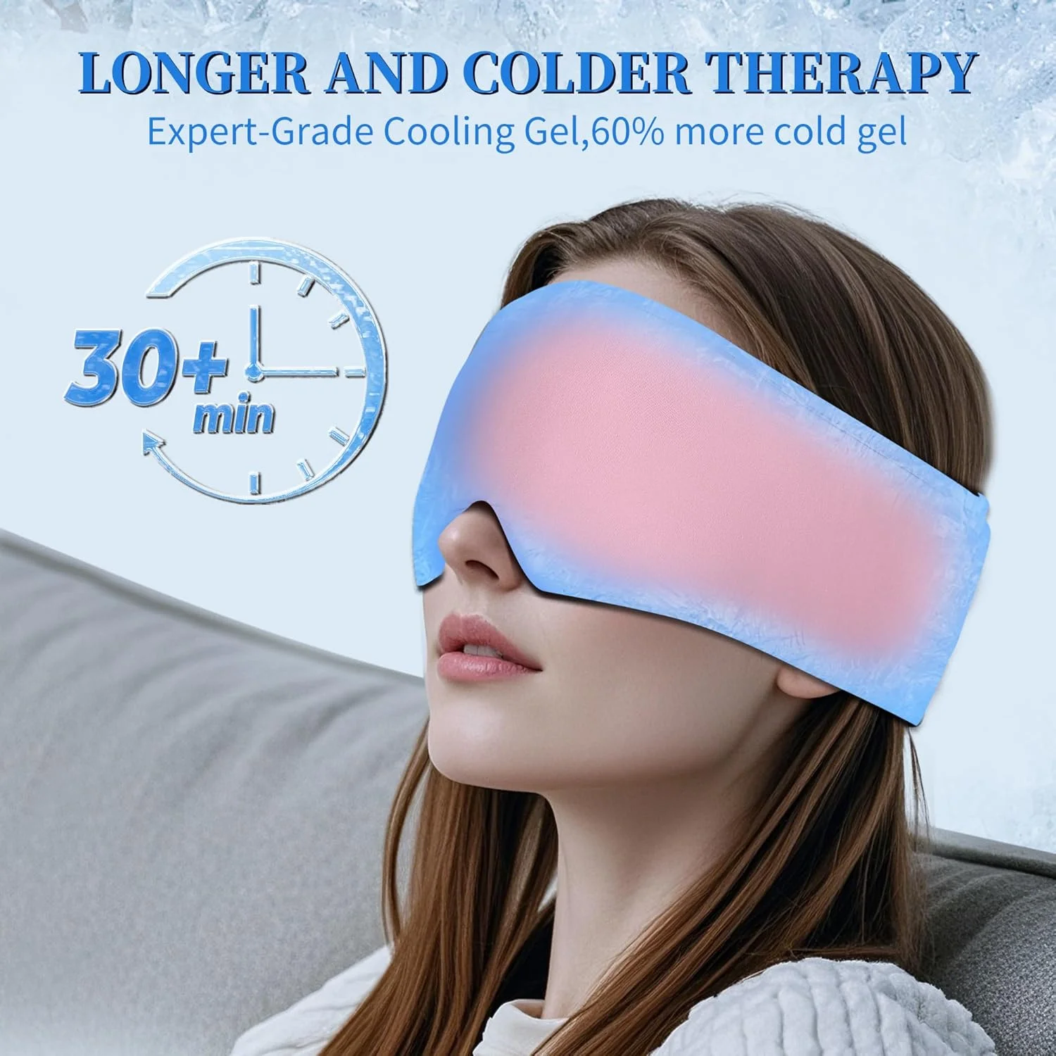 ماسک چشم ژلی خنک کننده برای پف زیر چشم - حلقه های تیره، تسکین میگرن، ماسک خواب قابل استفاده مجدد FACEMOON برای کمپرس سرد یخی، راحتی طولانی مدت برای خشکی چشم، خستگی چشم و کاهش استرس (صورتی)