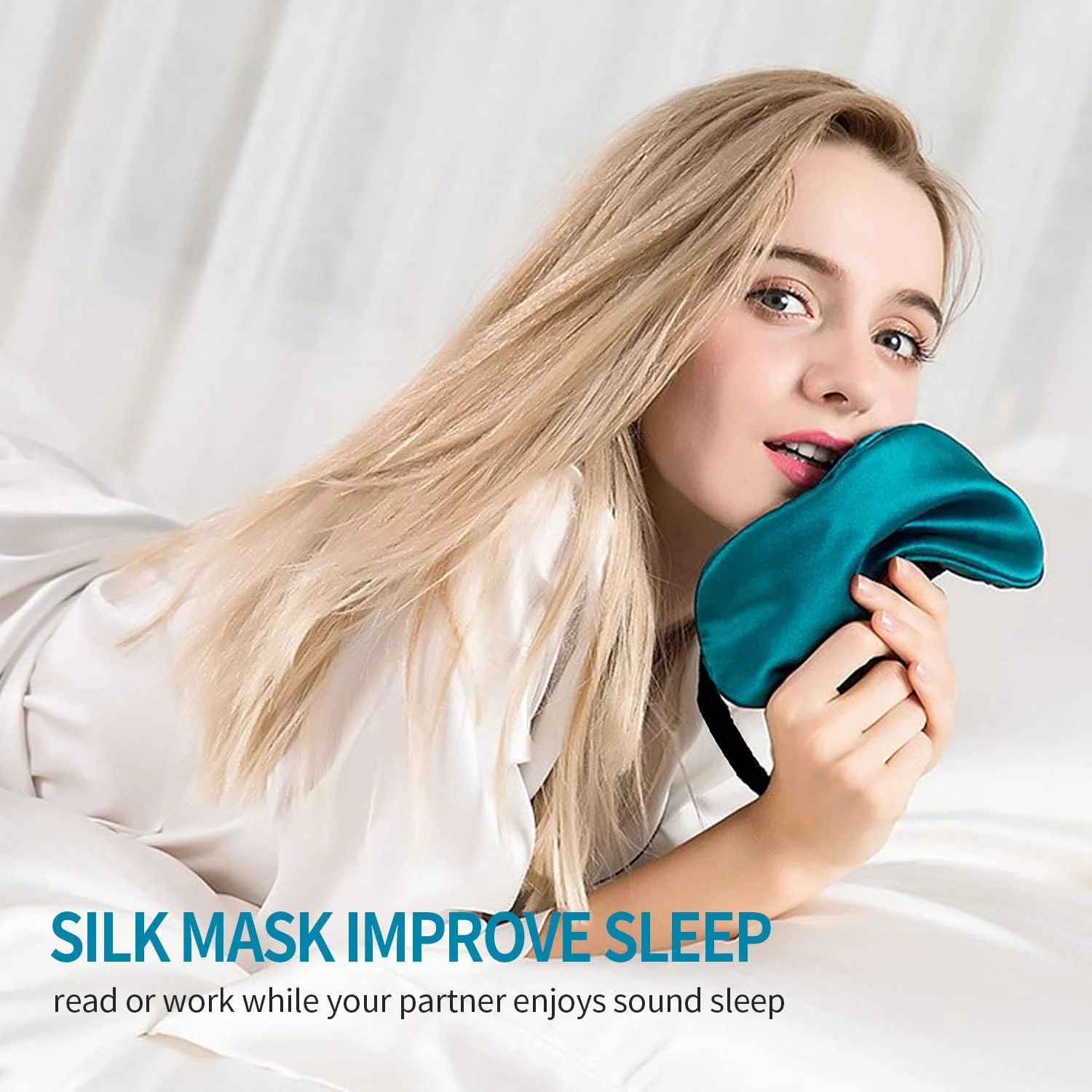 بسته 2 عددی ماسک چشم ابریشم طبیعی 100٪، ماسک خواب ابریشمی، سایه چشم پف دار با بند قابل تنظیم، ماسک چشم خواب، سایه ماسک چشم (مشکی و صورتی روشن)