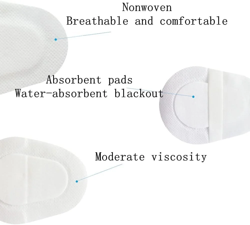 20 عدد پد چشمی استریل پارچه ای نبافته، برچسب های چشمی خود چسب برای بزرگسالان و دانش آموزان
