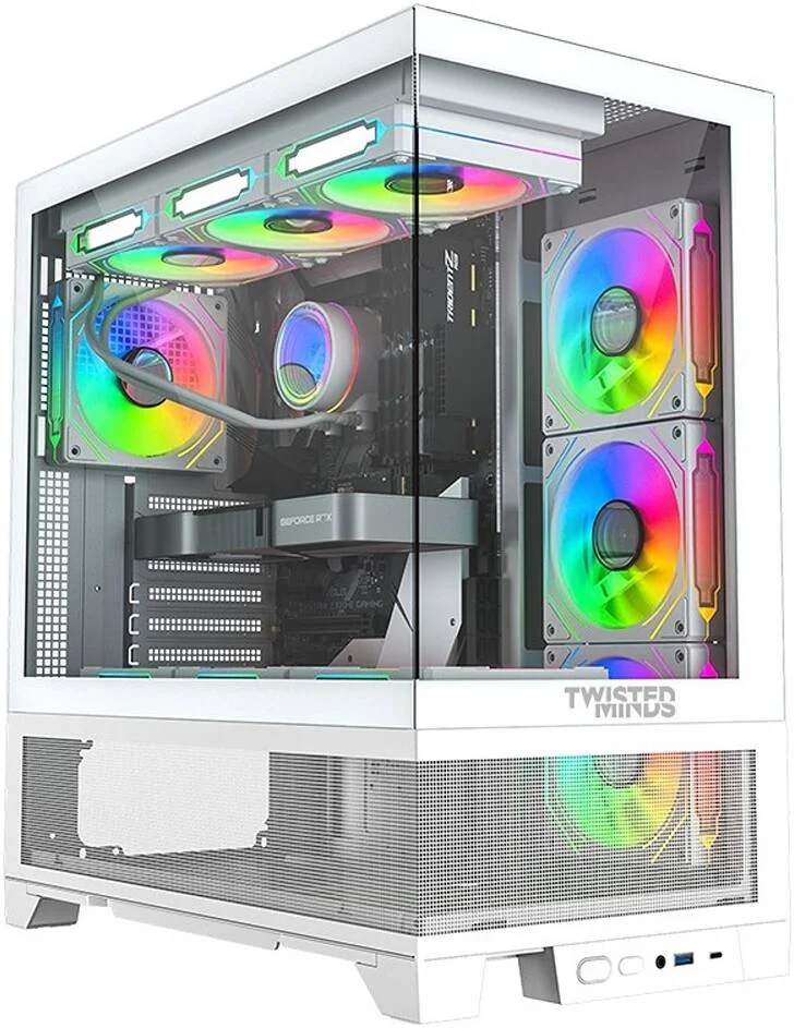 کیس کامپیوتر گیمینگ مید تاور Twisted Minds Phantek-07 ATX، پنل جلویی و جانبی شیشه حرارت دیده + مش، دارای 7 فن RGB از پیش نصب شده، قابلیت نصب 3 عدد هارد دیسک 3.5 اینچی + 3 عدد اس اس دی 2.5 اینچی، پشتیبانی از خنک کننده مایع تا 420 میلی متر، USB 3.0 / Type-C، سفید | TM-245-3-W کیس کامپیوتر گیمینگ مید تاور Twisted Minds Phantek-07 ATX، پنل جلویی و جانبی شیشه حرارت دیده + مش، دارای 7 فن RGB از پیش نصب شده، قابلیت نصب 3 عدد هارد دیسک 3.5 اینچی + 3 عدد اس اس دی 2.5 اینچی، پشتیبانی از خنک کننده مایع تا 420 میلی متر، USB 3.0 / Type-C، سفید | TM-245-3-W