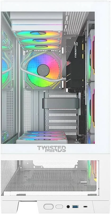 کیس کامپیوتر گیمینگ مید تاور Twisted Minds Phantek-07 ATX، پنل جلویی و جانبی شیشه حرارت دیده + مش، دارای 7 فن RGB از پیش نصب شده، قابلیت نصب 3 عدد هارد دیسک 3.5 اینچی + 3 عدد اس اس دی 2.5 اینچی، پشتیبانی از خنک کننده مایع تا 420 میلی متر، USB 3.0 / Type-C، سفید | TM-245-3-W کیس کامپیوتر گیمینگ مید تاور Twisted Minds Phantek-07 ATX، پنل جلویی و جانبی شیشه حرارت دیده + مش، دارای 7 فن RGB از پیش نصب شده، قابلیت نصب 3 عدد هارد دیسک 3.5 اینچی + 3 عدد اس اس دی 2.5 اینچی، پشتیبانی از خنک کننده مایع تا 420 میلی متر، USB 3.0 / Type-C، سفید | TM-245-3-W