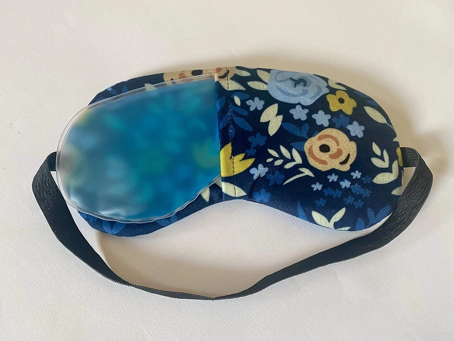 چشم بند مخملی فوق العاده نرم Lushomes برای مسافرت با محفظه ژلی برای بی خوابی، مدیتیشن و سیاهی دور چشم (2 عدد چشم بند و 2 عدد محفظه ژلی - بسته 4 عددی) (طرح گلدار)