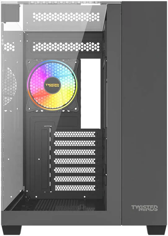 کیس کامپیوتر گیمینگ مید تاور Twisted Minds Warden Rider 04، پشتیبانی از رادیاتور 360 میلیمتری، دارای 4 فن 120 میلیمتری از پیش نصبشده، فیلتر گرد و غبار مغناطیسی، شیشه حرارت دیده با گیره + پنل فلزی با سوراخهای هوا، مشکی | TM-M2858-B کیس کامپیوتر گیمینگ مید تاور Twisted Minds Warden Rider 04، پشتیبانی از رادیاتور 360 میلیمتری، دارای 4 فن 120 میلیمتری از پیش نصبشده، فیلتر گرد و غبار مغناطیسی، شیشه حرارت دیده با گیره + پنل فلزی با سوراخهای هوا، مشکی | TM-M2858-B